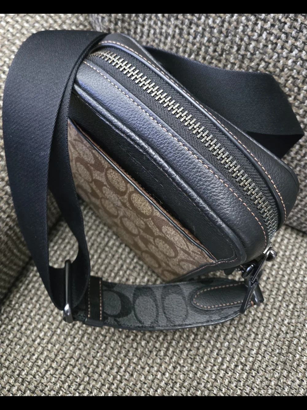 Coach Men’s Signature Canvas Crossbody Bag in Brown/Black